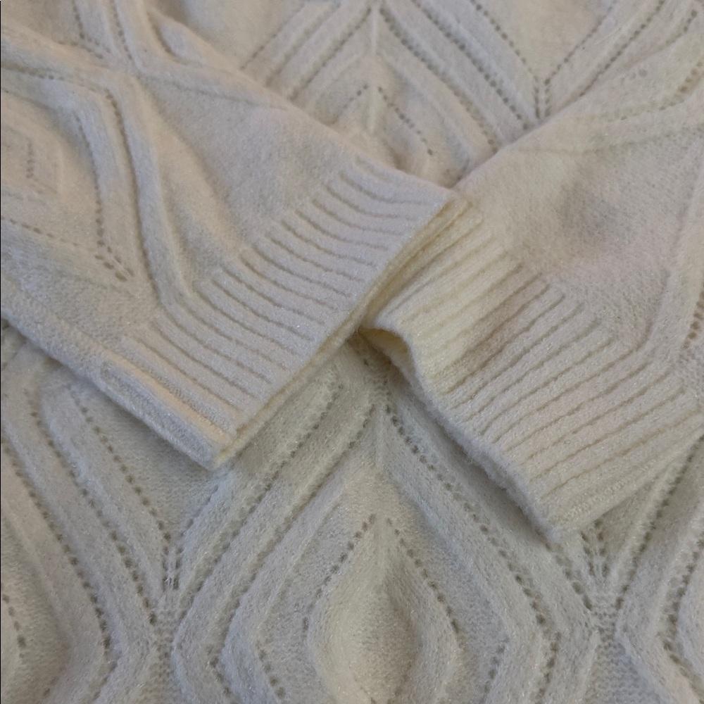 Talbots Cream Textured Sweatshirt. CAJA. #3 - Picture 2 of 10